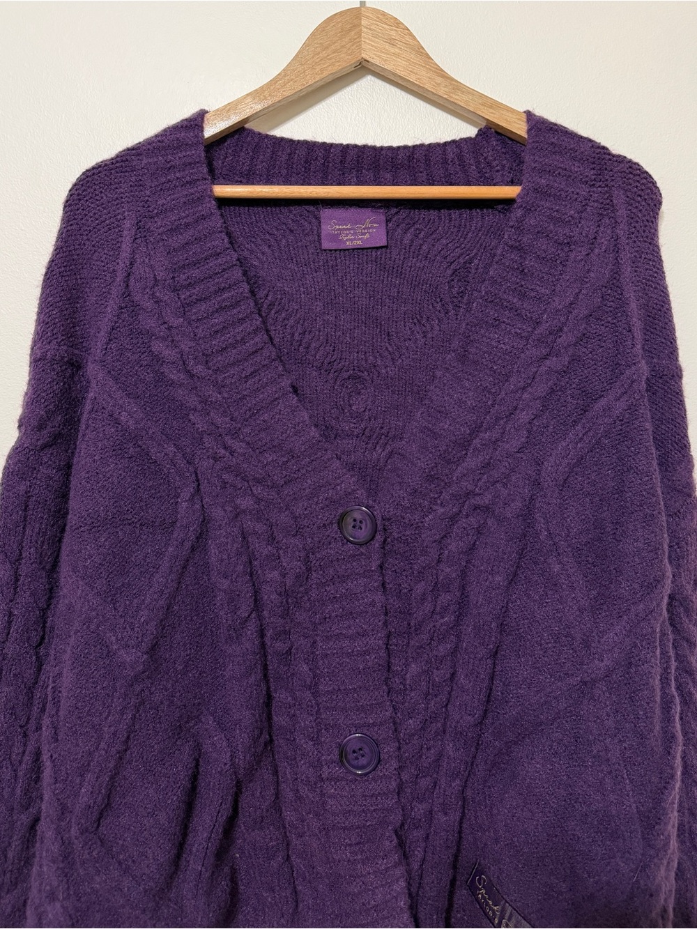 Taylor Swift Speak Now Cardigan Size XL 2X Purple Stars Sweater Taylors Version - Picture 4 of 10